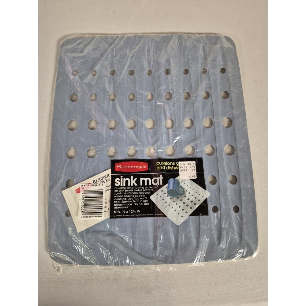 VTG 1987 Rubbermaid Sink Mat 1292 Slate Blue Sealed In Package USA Made